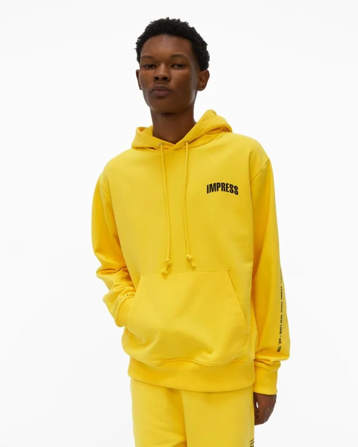Sweatshirts Men Helmut Lang Impress Hoodie Laser Yellow