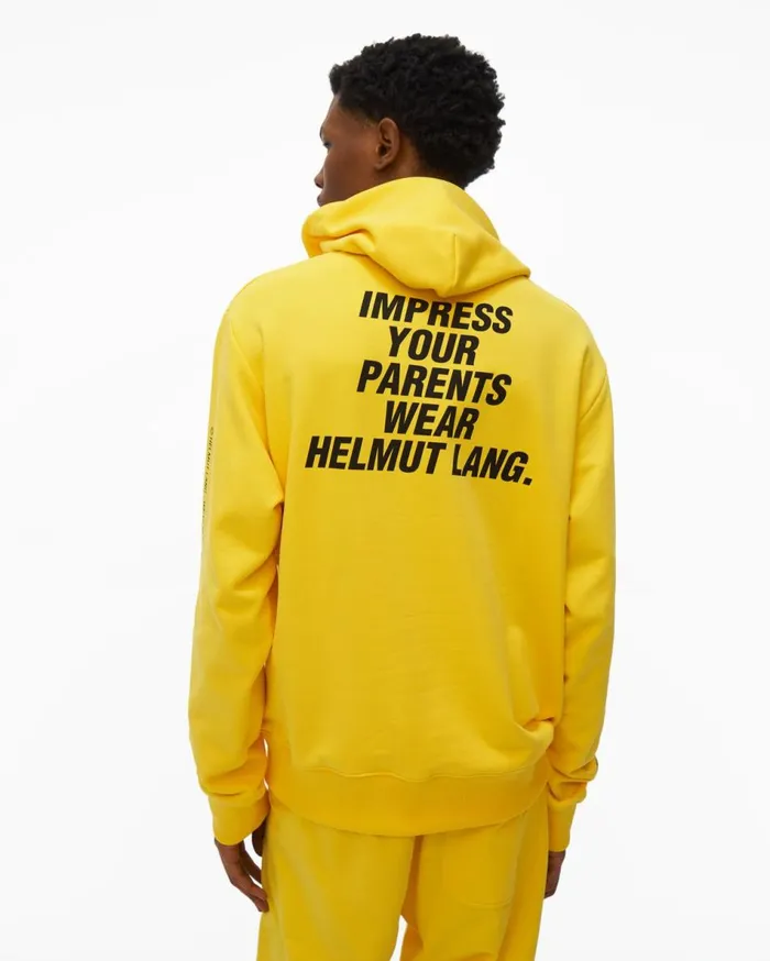 Sweatshirts Men Helmut Lang Impress Hoodie Laser Yellow