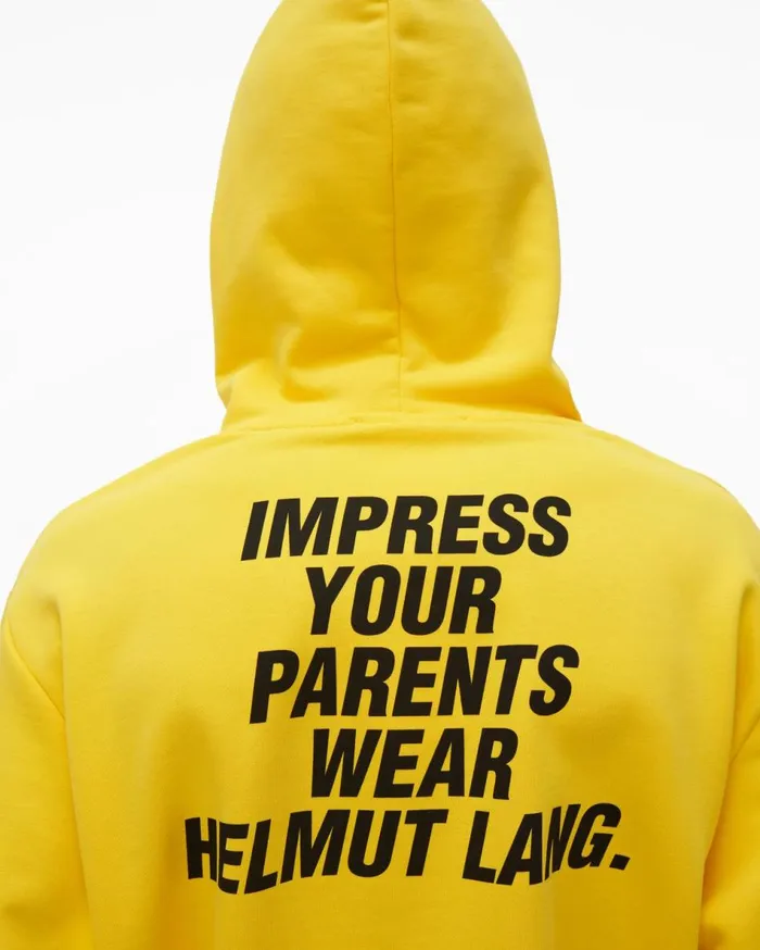 Sweatshirts Men Helmut Lang Impress Hoodie Laser Yellow