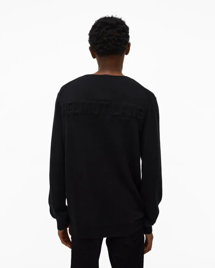 Sweatshirts Men Helmut Lang Logo Sweater Black