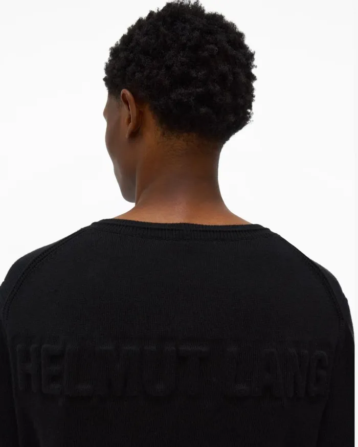 Sweatshirts Men Helmut Lang Logo Sweater Black