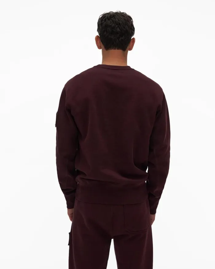 Sweatshirts Men Helmut Lang Patch Crewneck Sweatshirt Crimson Night