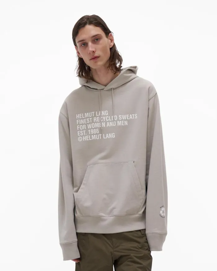 Sweatshirts Men Helmut Lang Recycled Hoodie Coastal Fog