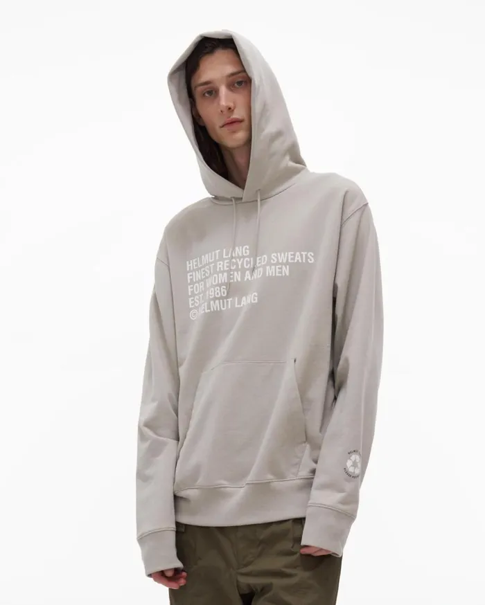 Sweatshirts Men Helmut Lang Recycled Hoodie Coastal Fog