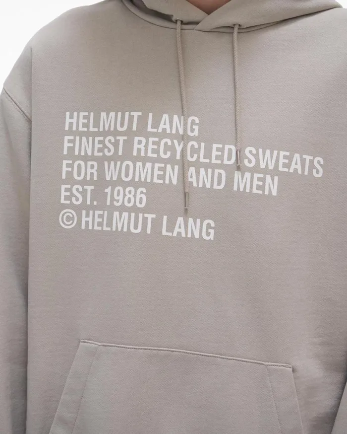 Sweatshirts Men Helmut Lang Recycled Hoodie Coastal Fog