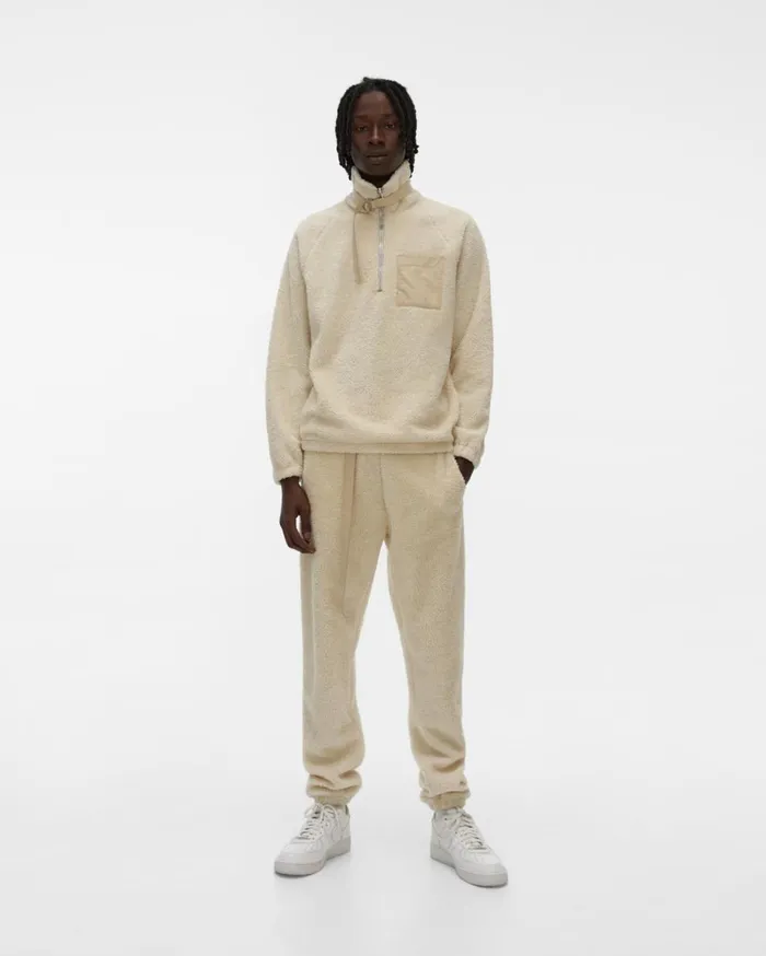 Sweatshirts Men Helmut Lang Shaggy Fleece Pullover Sweatshirt Winter White
