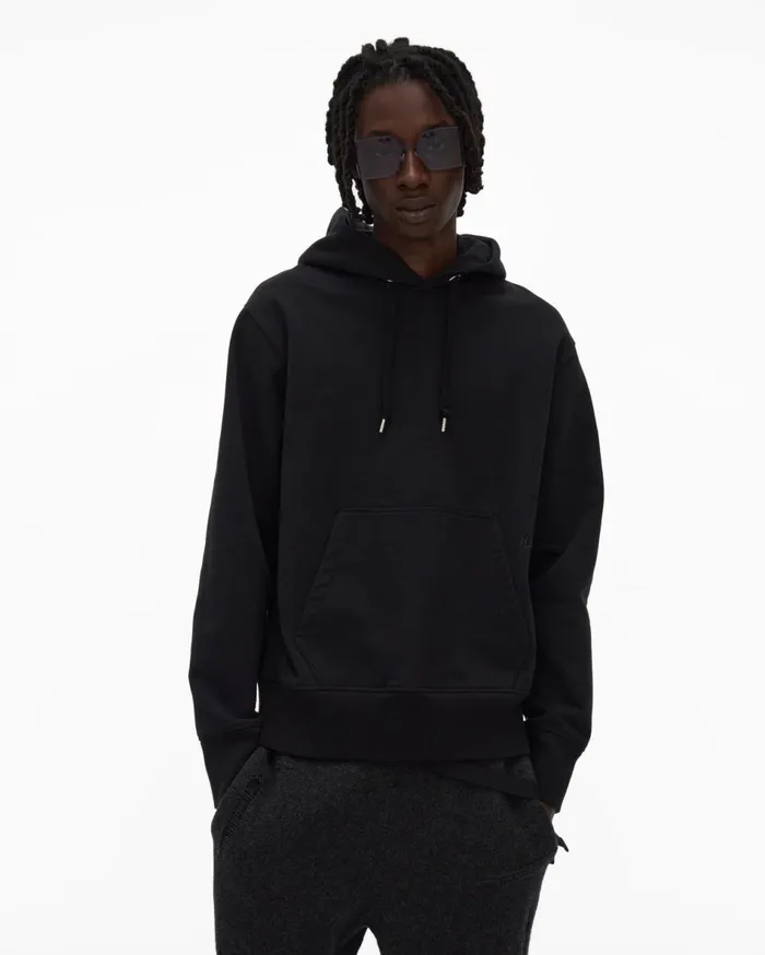 Sweatshirts Men Helmut Lang Strap Hoodie Basalt Black
