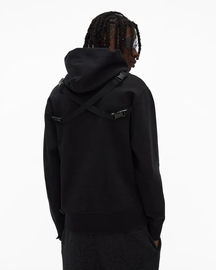 Sweatshirts Men Helmut Lang Strap Hoodie Basalt Black