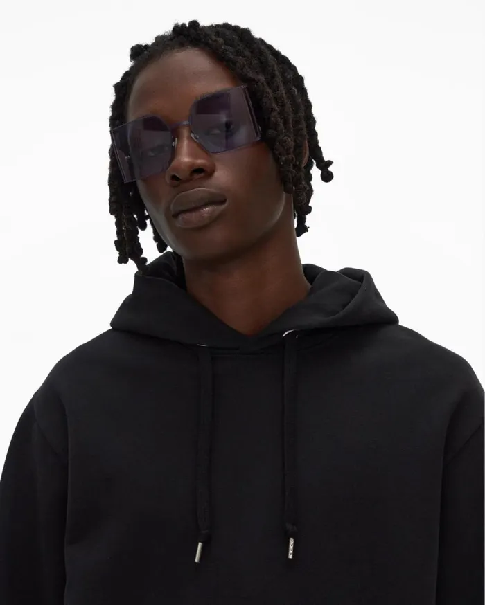 Sweatshirts Men Helmut Lang Strap Hoodie Basalt Black