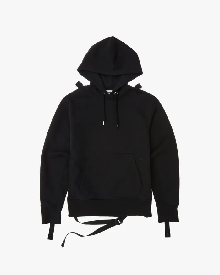 Sweatshirts Men Helmut Lang Strap Hoodie Basalt Black