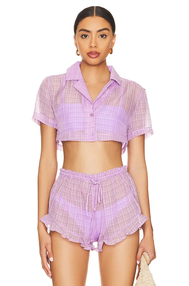 Swimsuits and CoverUps Women Lovers and Friends Daydreamer Crop Top Lilac
