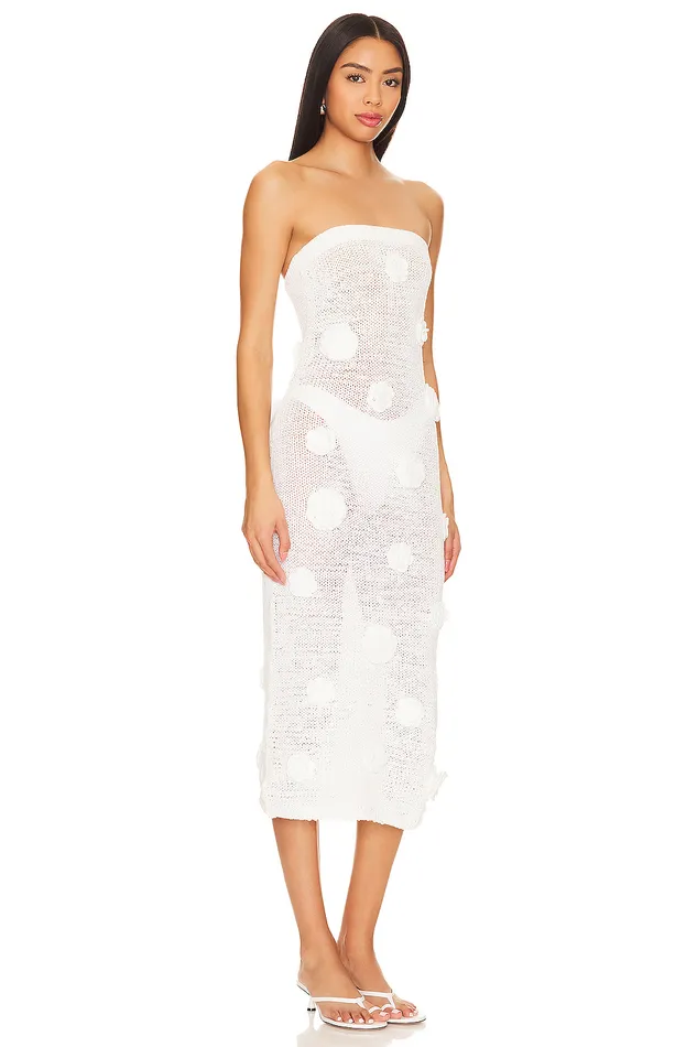 Swimsuits and CoverUps Women Lovers and Friends Everla Rosette Midi Dress Ivory Swimsuits and CoverUps Women Lovers and Friends Everla Rosette Midi Dress Ivory