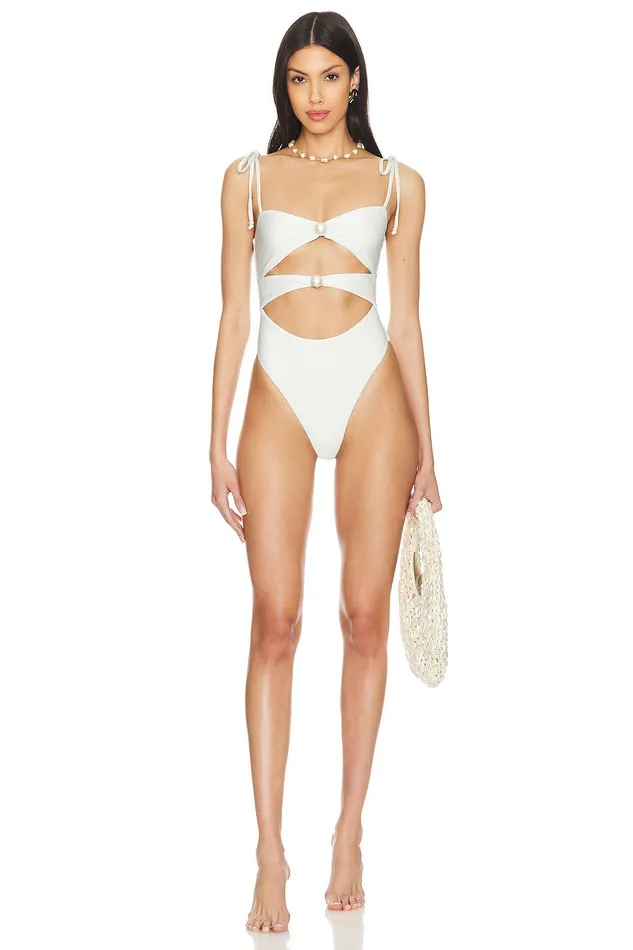 Swimsuits and CoverUps Women Lovers and Friends I Do One Piece White