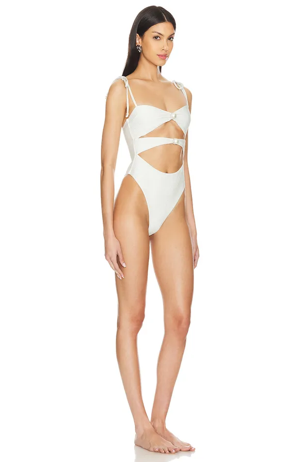 Swimsuits and CoverUps Women Lovers and Friends I Do One Piece White