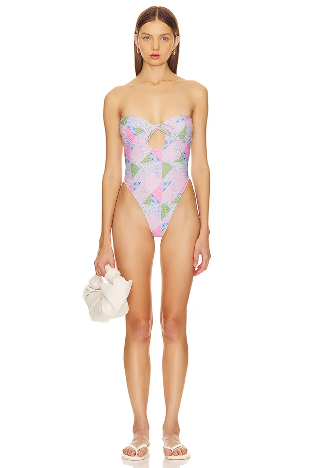 Swimsuits and CoverUps Women Lovers and Friends In A Haze One Piece Multi Patchwork Swimsuits and CoverUps Women Lovers and Friends In A Haze One Piece Multi Patchwork