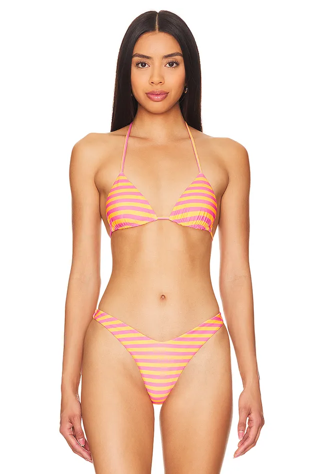 Swimsuits and CoverUps Women Lovers and Friends In Line Top Orange and Pink Stripe Swimsuits and CoverUps Women Lovers and Friends In Line Top Orange and Pink Stripe