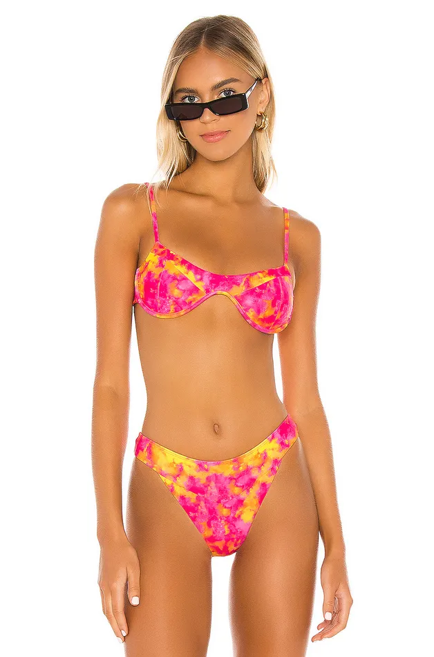 Swimsuits and CoverUps Women Lovers and Friends Kolbie Top Sunset Tie Dye