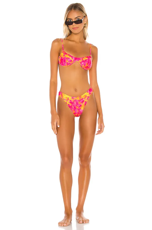 Swimsuits and CoverUps Women Lovers and Friends Kolbie Top Sunset Tie Dye Swimsuits and CoverUps Women Lovers and Friends Kolbie Top Sunset Tie Dye