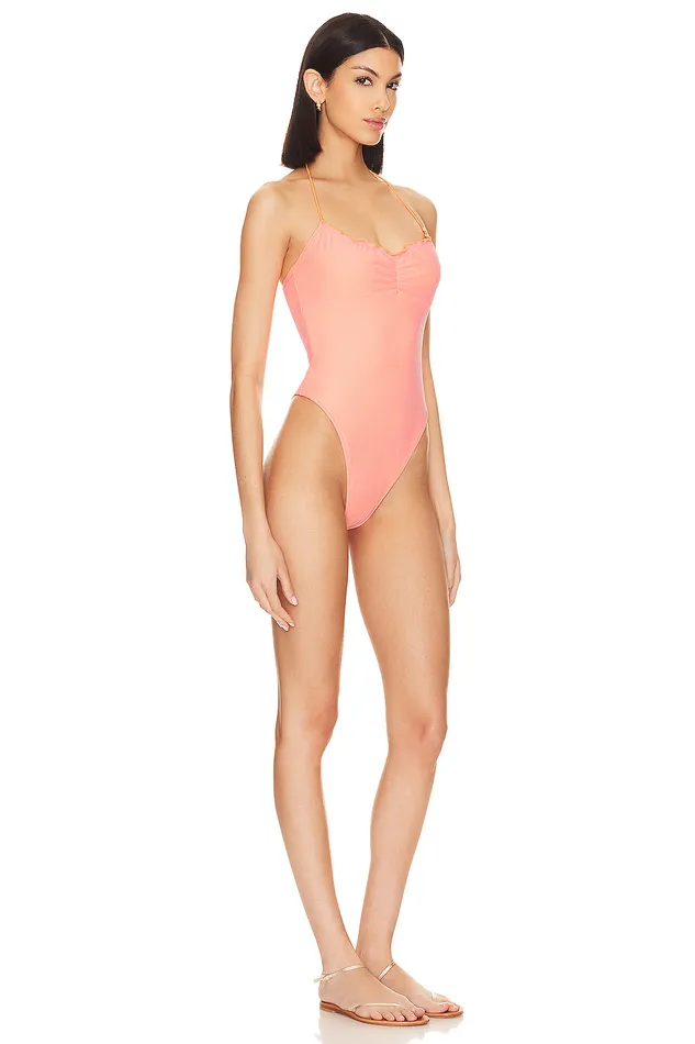 Swimsuits and CoverUps Women Lovers and Friends Lovely Day One Piece Orange and Pink Swimsuits and CoverUps Women Lovers and Friends Lovely Day One Piece Orange and Pink