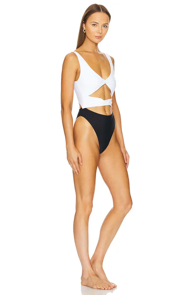 Swimsuits and CoverUps Women Lovers and Friends Moon Phase One Piece Black and White Swimsuits and CoverUps Women Lovers and Friends Moon Phase One Piece Black and White