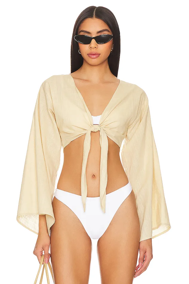 Swimsuits and CoverUps Women Lovers and Friends Summer Air Top Beige