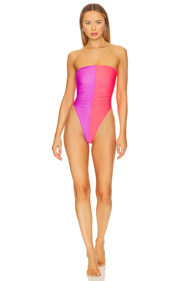 Swimsuits and CoverUps Women Lovers and Friends Tropic Daze One Piece Purple and Psycho Red Swimsuits and CoverUps Women Lovers and Friends Tropic Daze One Piece Purple and Psycho Red