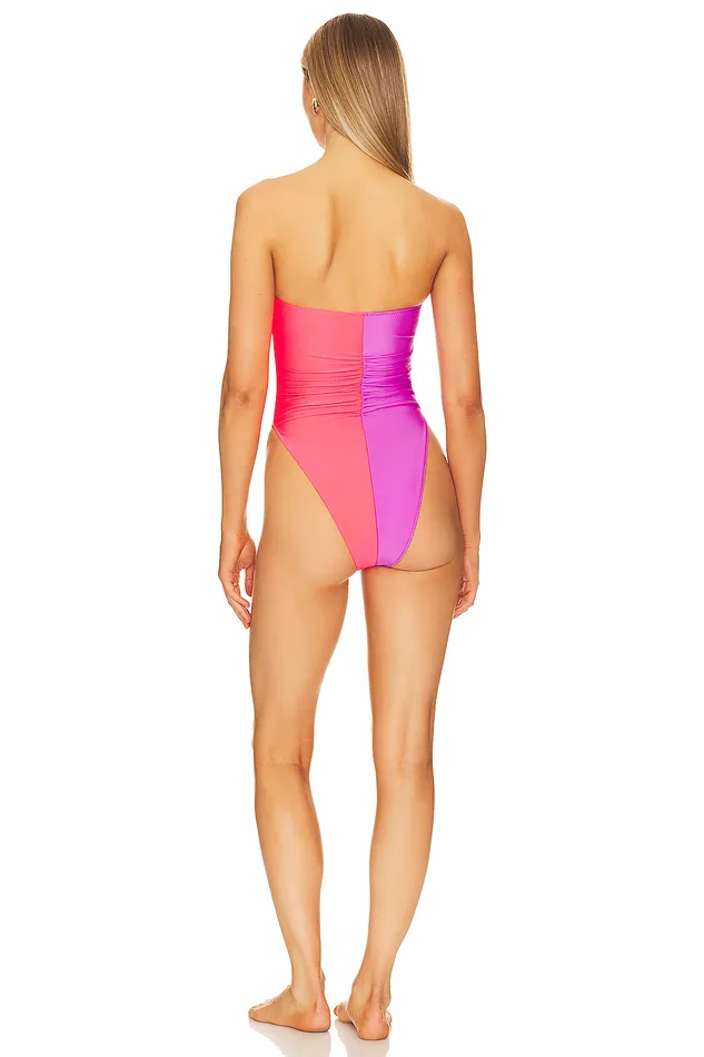 Swimsuits and CoverUps Women Lovers and Friends Tropic Daze One Piece Purple and Psycho Red Swimsuits and CoverUps Women Lovers and Friends Tropic Daze One Piece Purple and Psycho Red