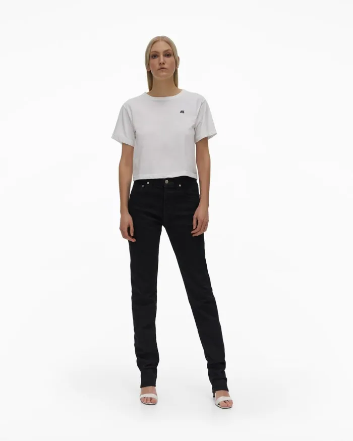 TShirts and Sweatshirts Women Helmut Lang Cropped Logo Tee White