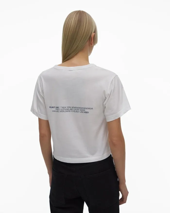 TShirts and Sweatshirts Women Helmut Lang Cropped Logo Tee White