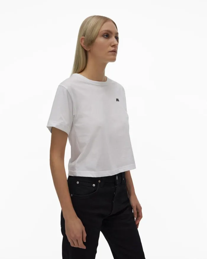 TShirts and Sweatshirts Women Helmut Lang Cropped Logo Tee White