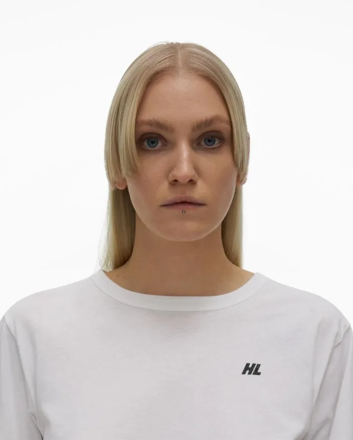 TShirts and Sweatshirts Women Helmut Lang Cropped Logo Tee White