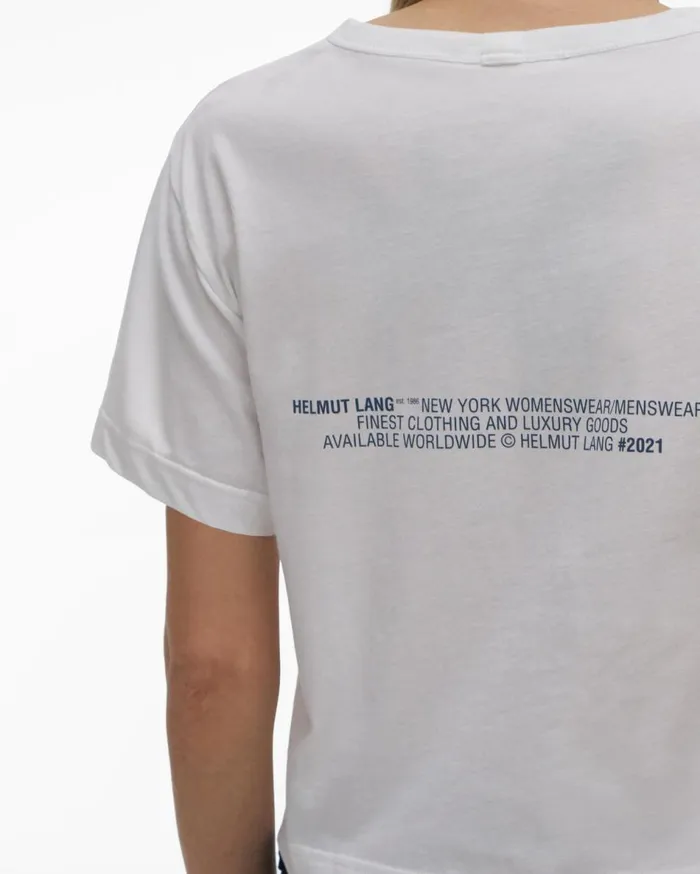 TShirts and Sweatshirts Women Helmut Lang Cropped Logo Tee White