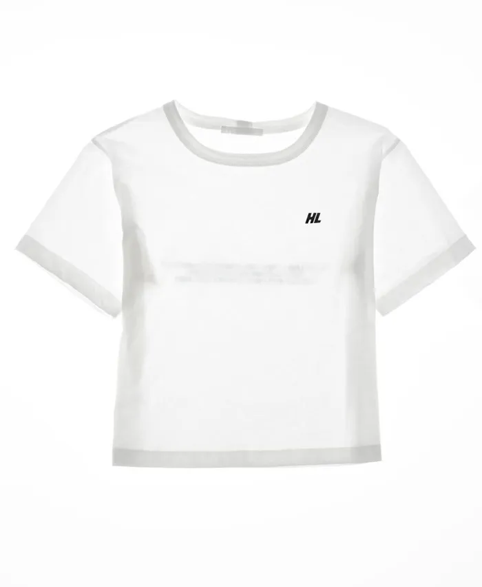 TShirts and Sweatshirts Women Helmut Lang Cropped Logo Tee White