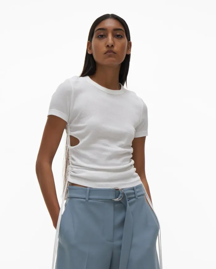 TShirts and Sweatshirts Women Helmut Lang Cutout Top Chalk White