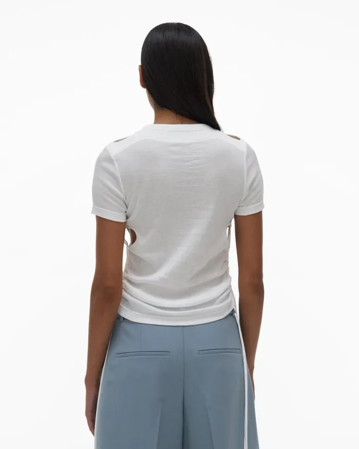 TShirts and Sweatshirts Women Helmut Lang Cutout Top Chalk White
