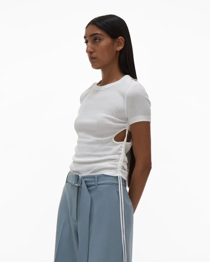 TShirts and Sweatshirts Women Helmut Lang Cutout Top Chalk White