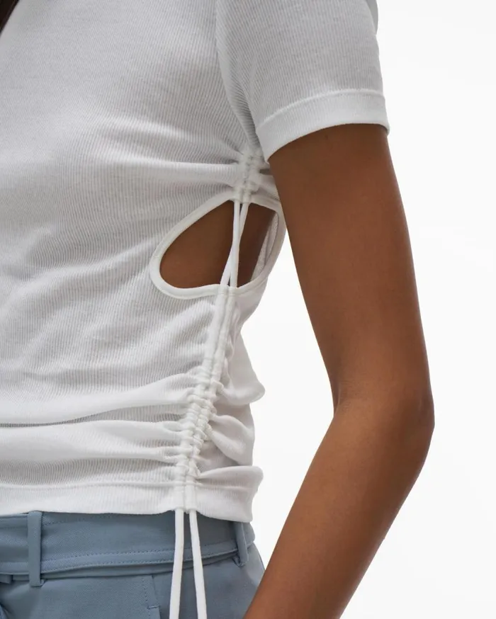 TShirts and Sweatshirts Women Helmut Lang Cutout Top Chalk White