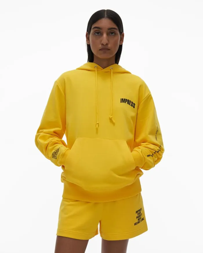 TShirts and Sweatshirts Women Helmut Lang Impress Hoodie Laser Yellow