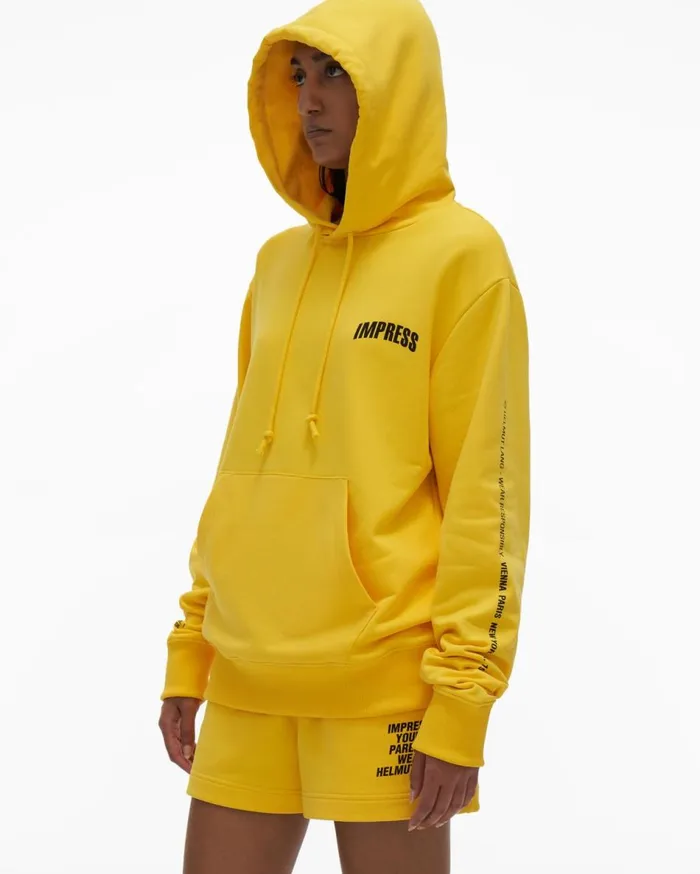TShirts and Sweatshirts Women Helmut Lang Impress Hoodie Laser Yellow