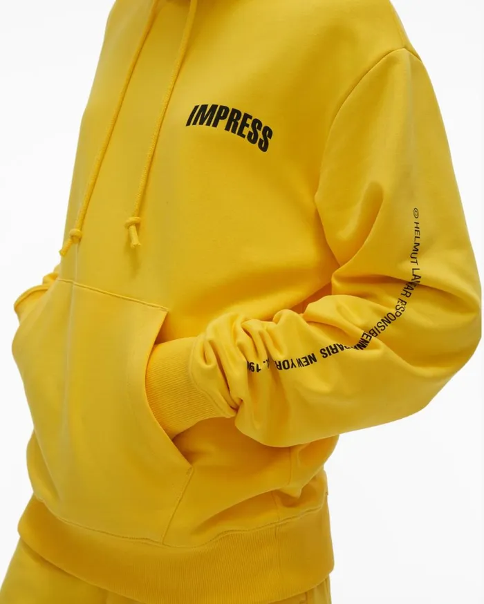 TShirts and Sweatshirts Women Helmut Lang Impress Hoodie Laser Yellow