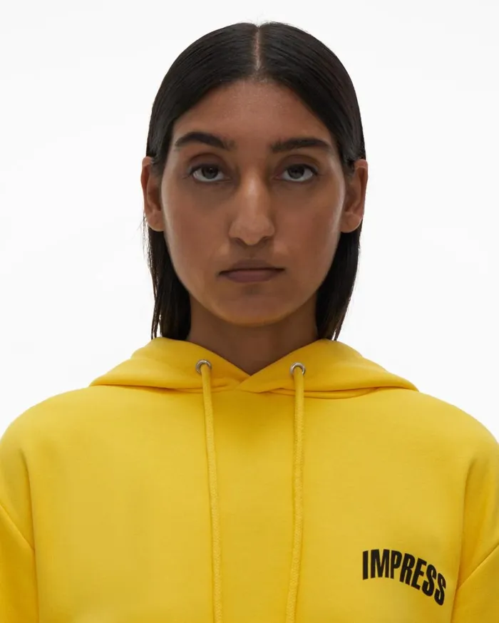 TShirts and Sweatshirts Women Helmut Lang Impress Hoodie Laser Yellow