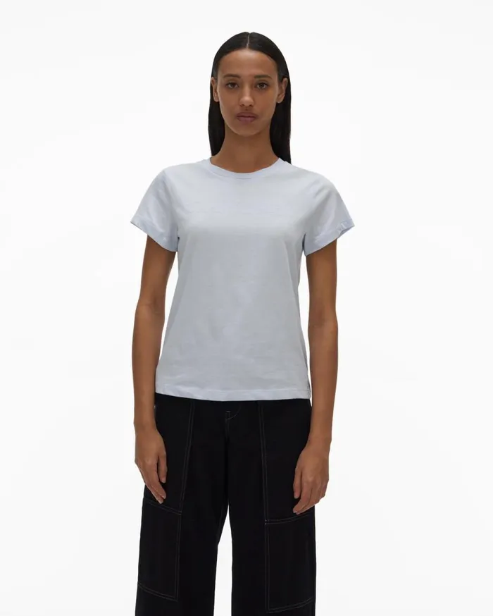 TShirts and Sweatshirts Women Helmut Lang Logo Baby Tee Cyber Blue