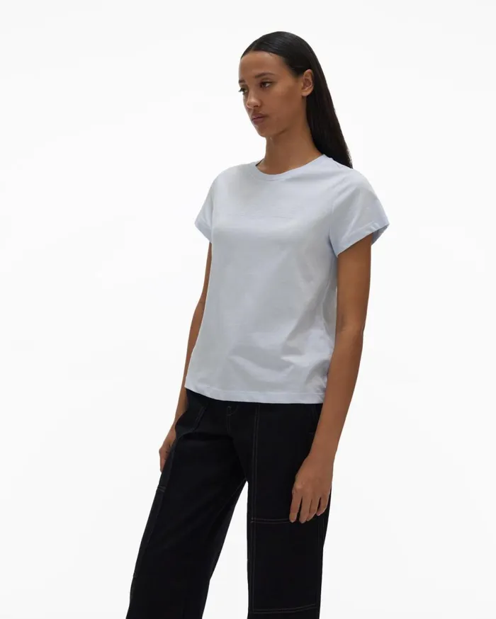 TShirts and Sweatshirts Women Helmut Lang Logo Baby Tee Cyber Blue