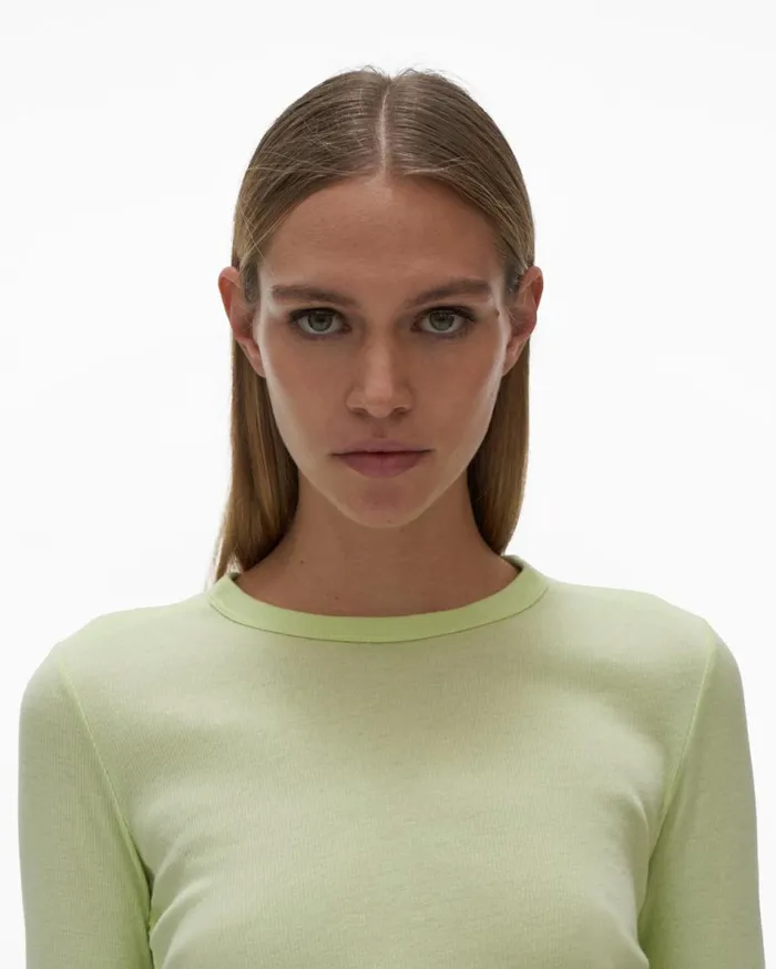 TShirts and Sweatshirts Women Helmut Lang LongSleeve Lacing Top Acid Green