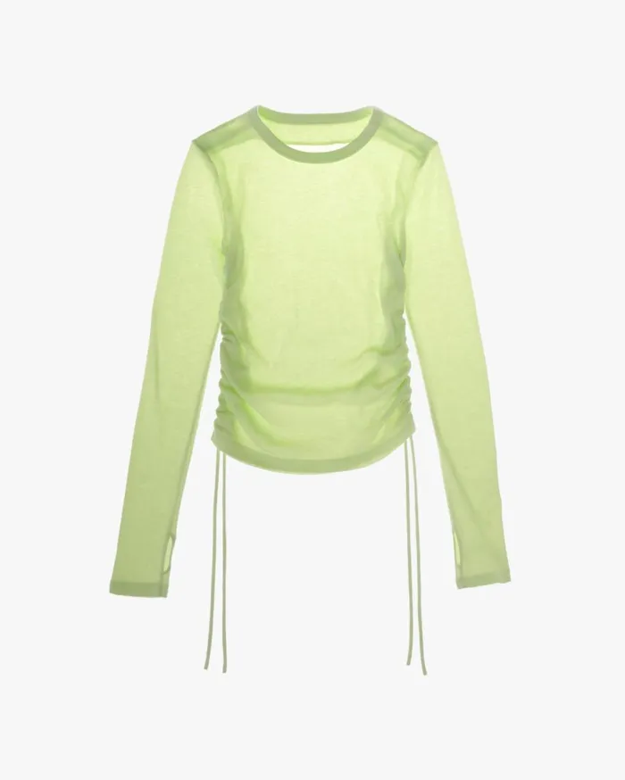 TShirts and Sweatshirts Women Helmut Lang LongSleeve Lacing Top Acid Green