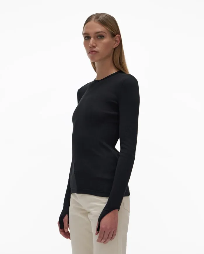 TShirts and Sweatshirts Women Helmut Lang Open Back Top Basalt Black
