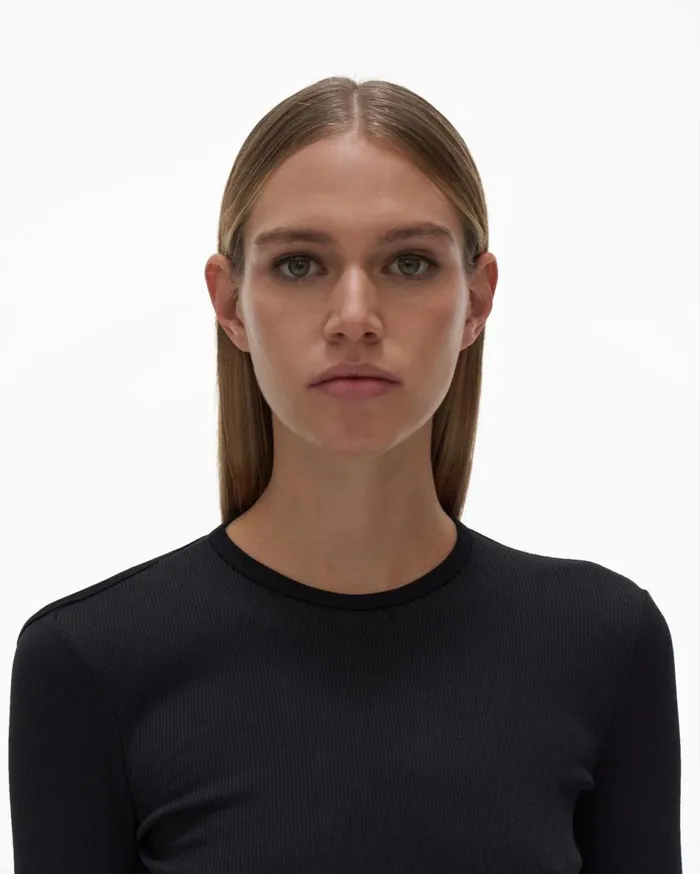 TShirts and Sweatshirts Women Helmut Lang Open Back Top Basalt Black