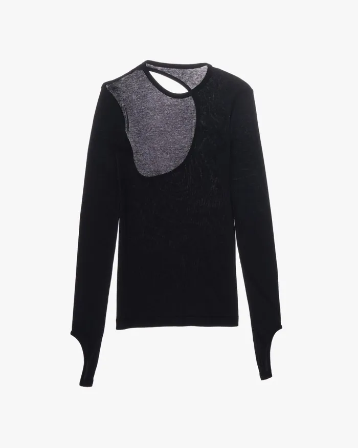 TShirts and Sweatshirts Women Helmut Lang Open Back Top Basalt Black