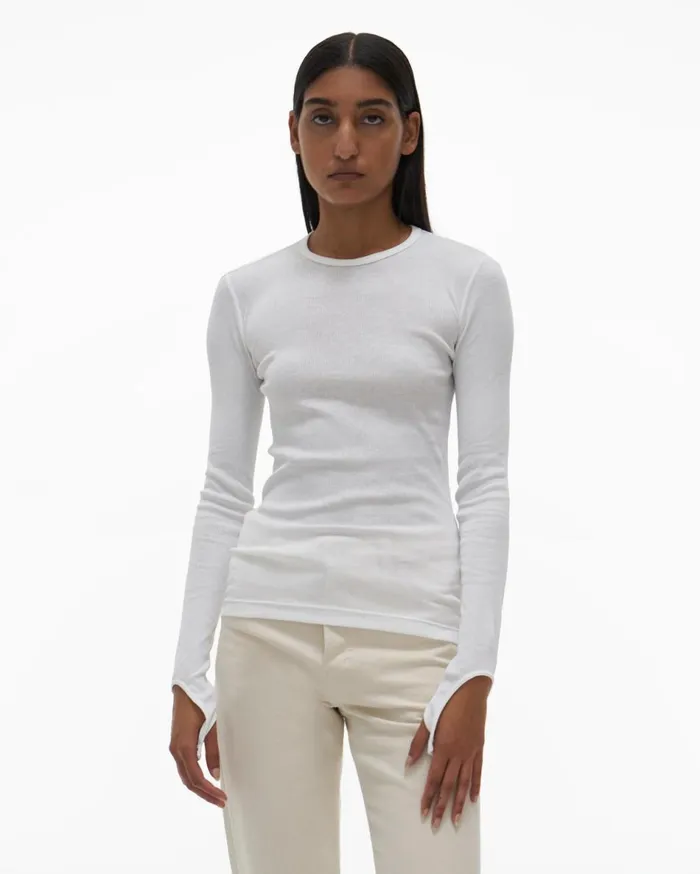 TShirts and Sweatshirts Women Helmut Lang Open Back Top Chalk White
