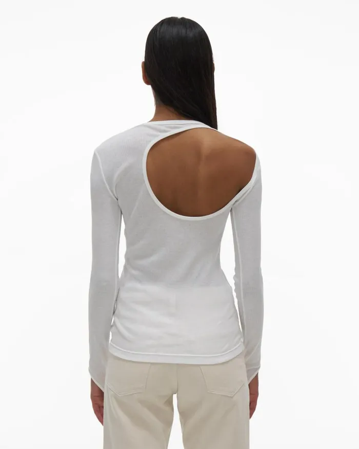 TShirts and Sweatshirts Women Helmut Lang Open Back Top Chalk White